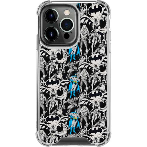 DC Comics Batman Characters Action Poses Print iPhone 16 Pro Clear Case